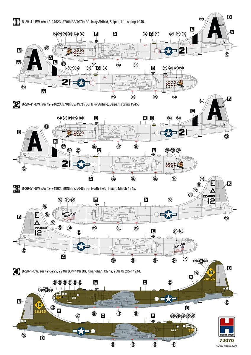 Hobby 2000 72070 B-29 Superfortress ( ACADEMY + CARTOGRAF + MASKI ) 1/72 – immagine 5