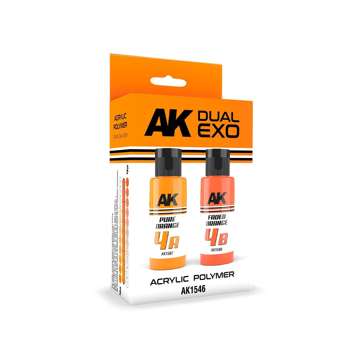 AK Interactive AK1546 DUAL EXO SET 4 – 4A ORANGE PUR &amp;amp; 4B ORANGE DÉCOLORÉ
