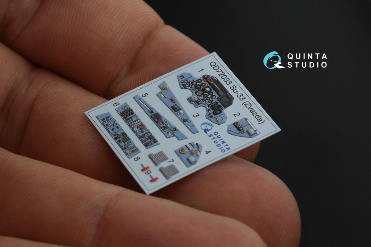 Quinta Studio QD72033 Su-33 Intérieur imprimé et coloré en 3D sur papier décalque (Zvezda) 1/72 – image 7