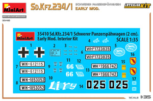 MiniArt 35410 Sd.Kfz.234/1 Schwerer Panzerspahwagen. EARLY MOD. INTERIOR KIT 1/35 – imagen 3