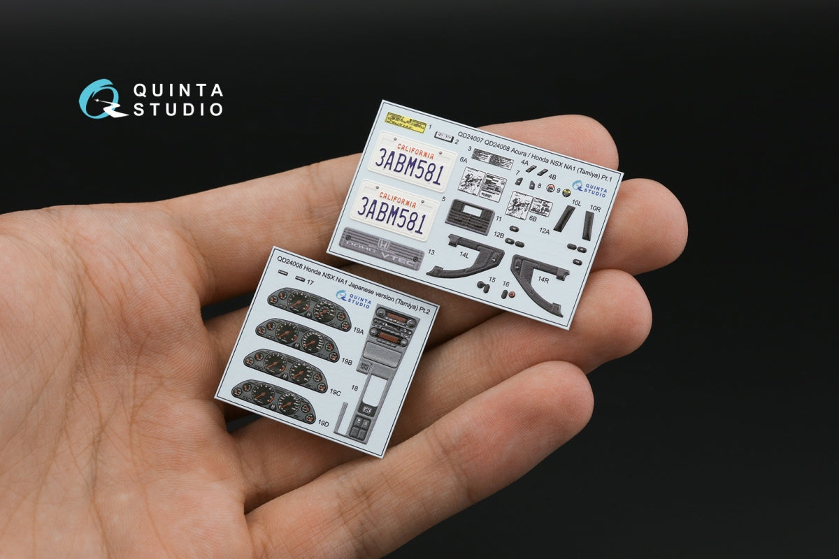 Quinta Studio QD24008 Honda NSX NA1 Japanese version 3D-Printed &amp;amp; coloured Interior on decal paper (Tamiya) 1/24 – Bild 4