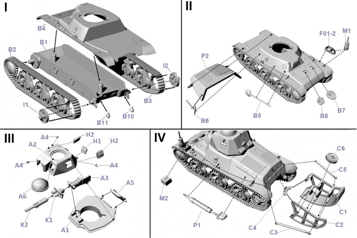 First To Fight PL104 French Hotchkiss H35 Command Tank with 37mm SA38 Gun 1/72 – image 4