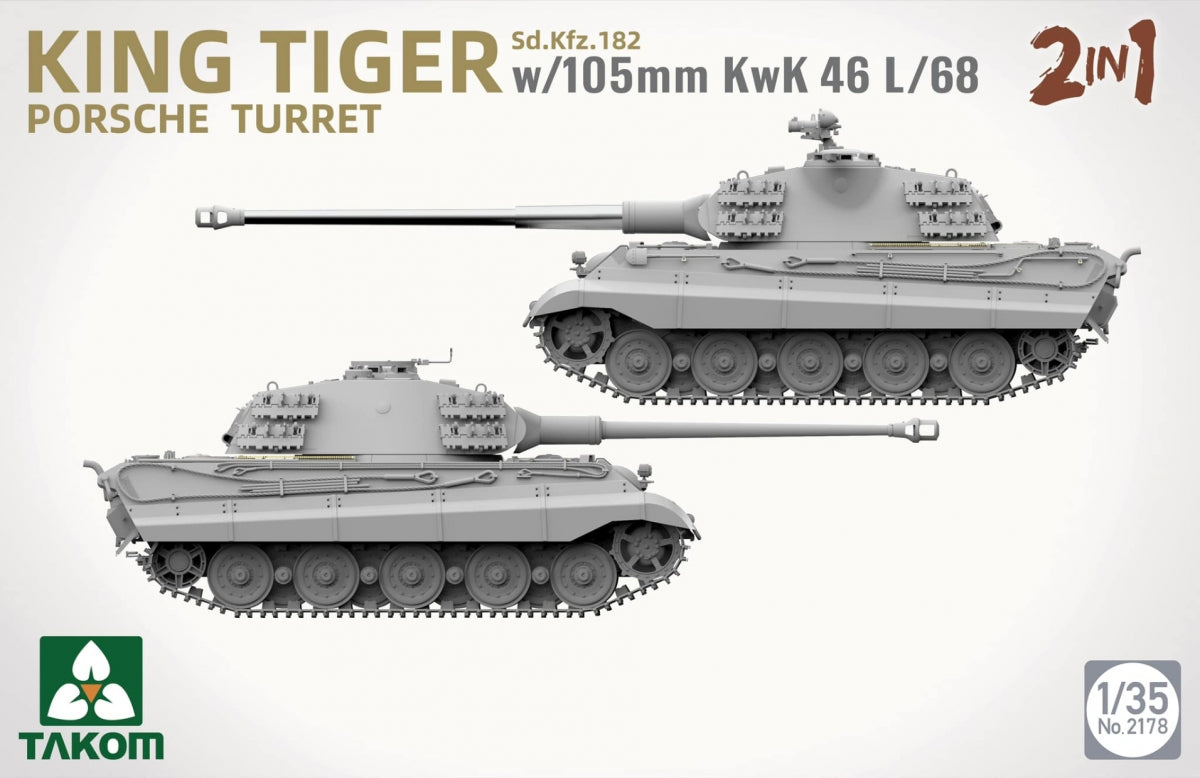 Takom 2178 Sd.Kfz.182 King Tiger Porsche Turret With 105mm KwK 46L/68 - 2 In 1 1/35 – Bild 3