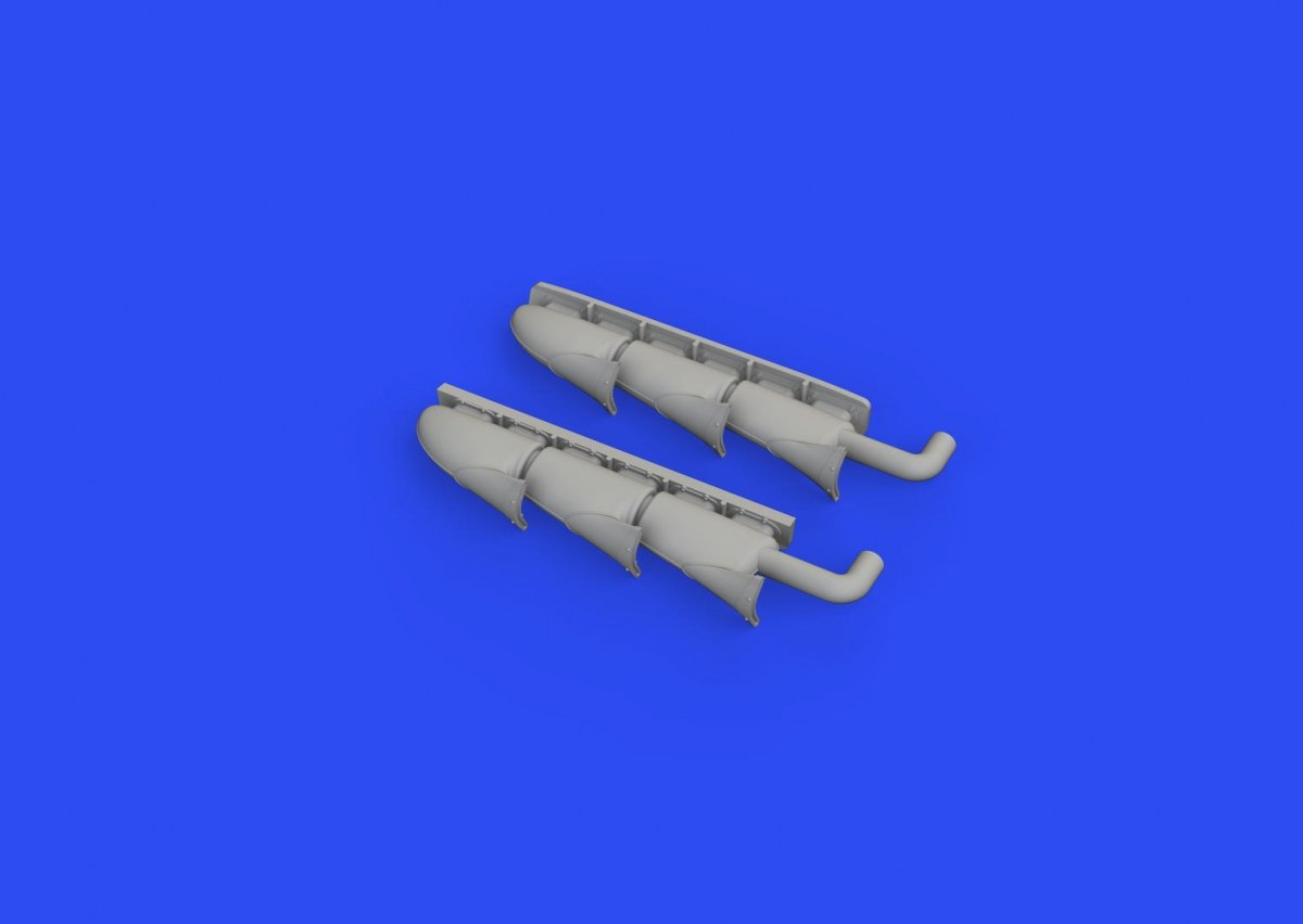 Eduard 648668 Spitfire Mk.V three-stacks exhausts fishtail EDUARD 1/48 – immagine 3