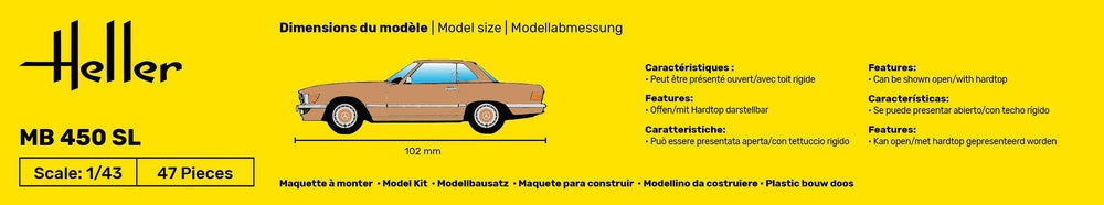 Heller 56171 Starter Set - MB 450 SL 1/43 – Bild 3