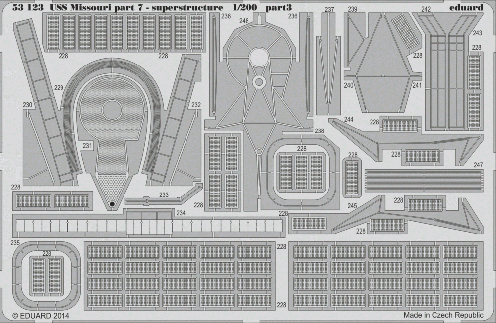 Eduard 53123 USS Missouri part 7 - superstructure TRUMPETER 1/200 – immagine 3