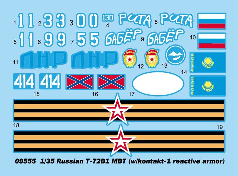 Trumpeter 09555 Russian T-72B1 MBT (w/kontakt-1 reactive armor) 1/35 – Bild 3