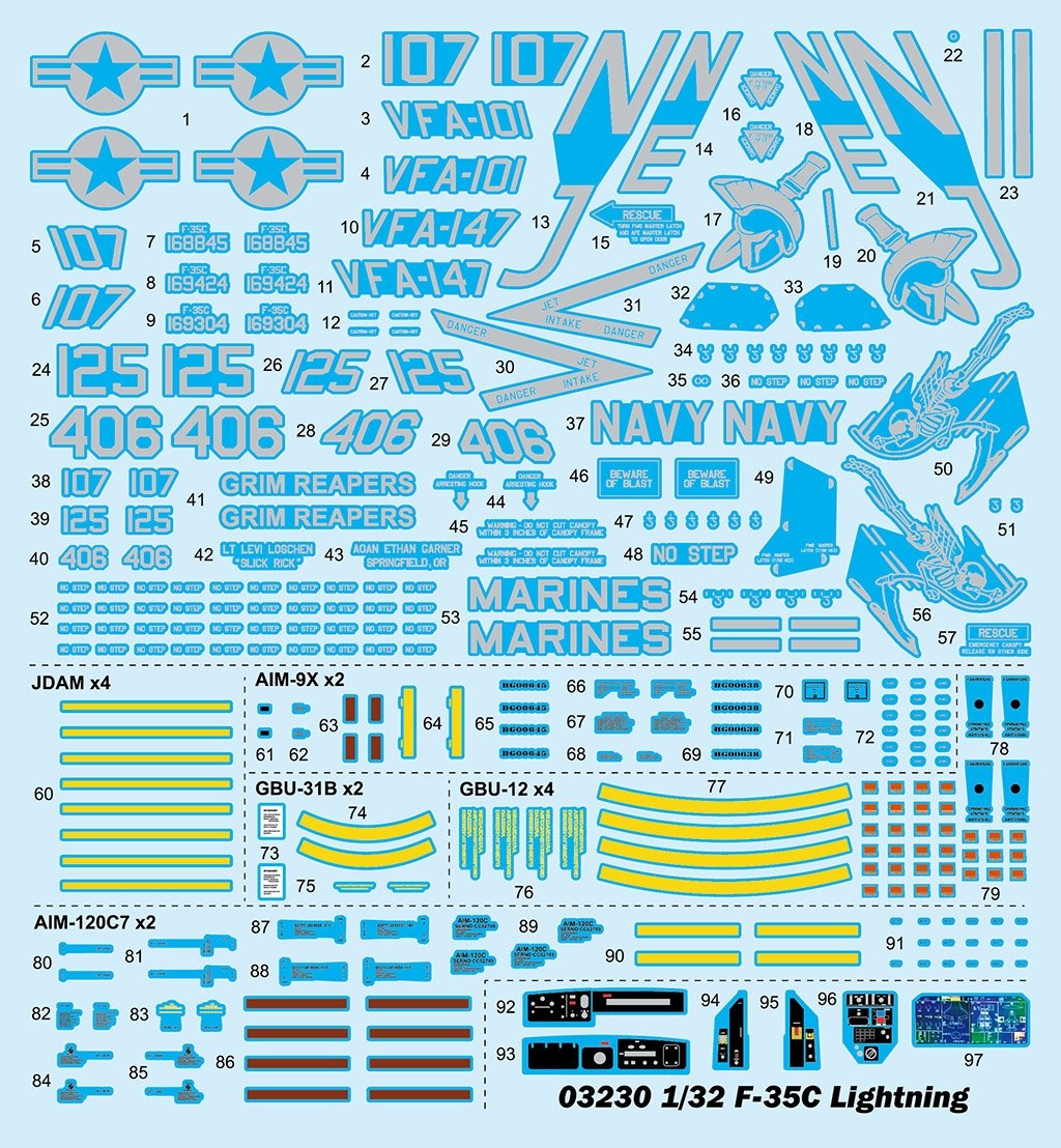 Trumpeter 03230 F-35C Lightning 1/32 – immagine 4