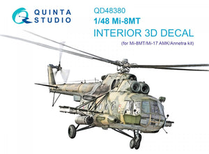 Quinta Studio QD48380 Mi-8MT 3D-Printed &amp;amp; coloured Interior on decal paper (AMK) 1/48