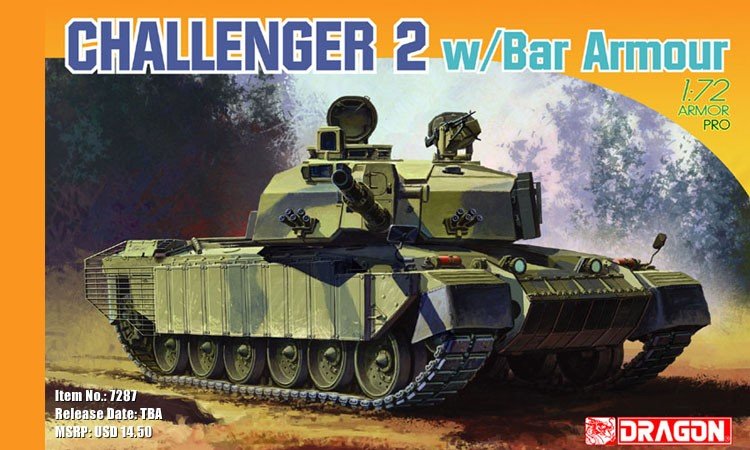 Dragon 7287 Challenger 2 w/ Bar Armor (1/72)