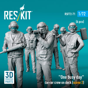 RESKIT RSF72-0071 "One busy day" carrier crew on deck (scene 2) (6 pcs) (3D Printed) 1/72