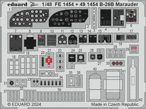 Eduard 491454 B-26B Marauder cockpit &amp;amp; nose interior ICM 1/48