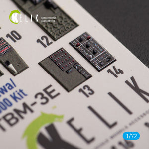 KELIK K72156 TBM-3E - interior 3D decals for Hobby 2000/Hasegawa kit 1/72 – immagine 3