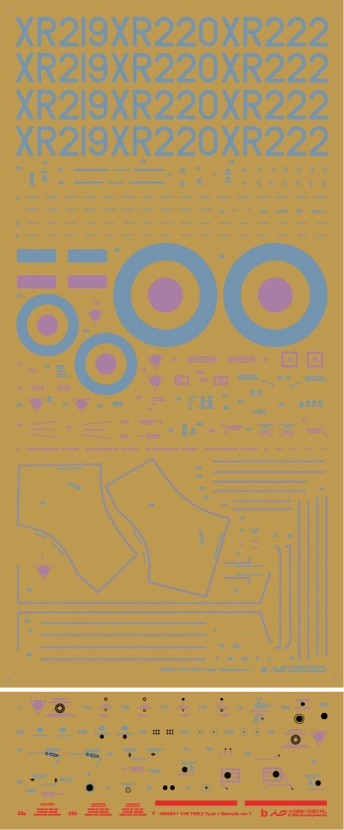 HobbyDecal ST48029V1 BAC TSR.2 Stencils ver 1 1/48
