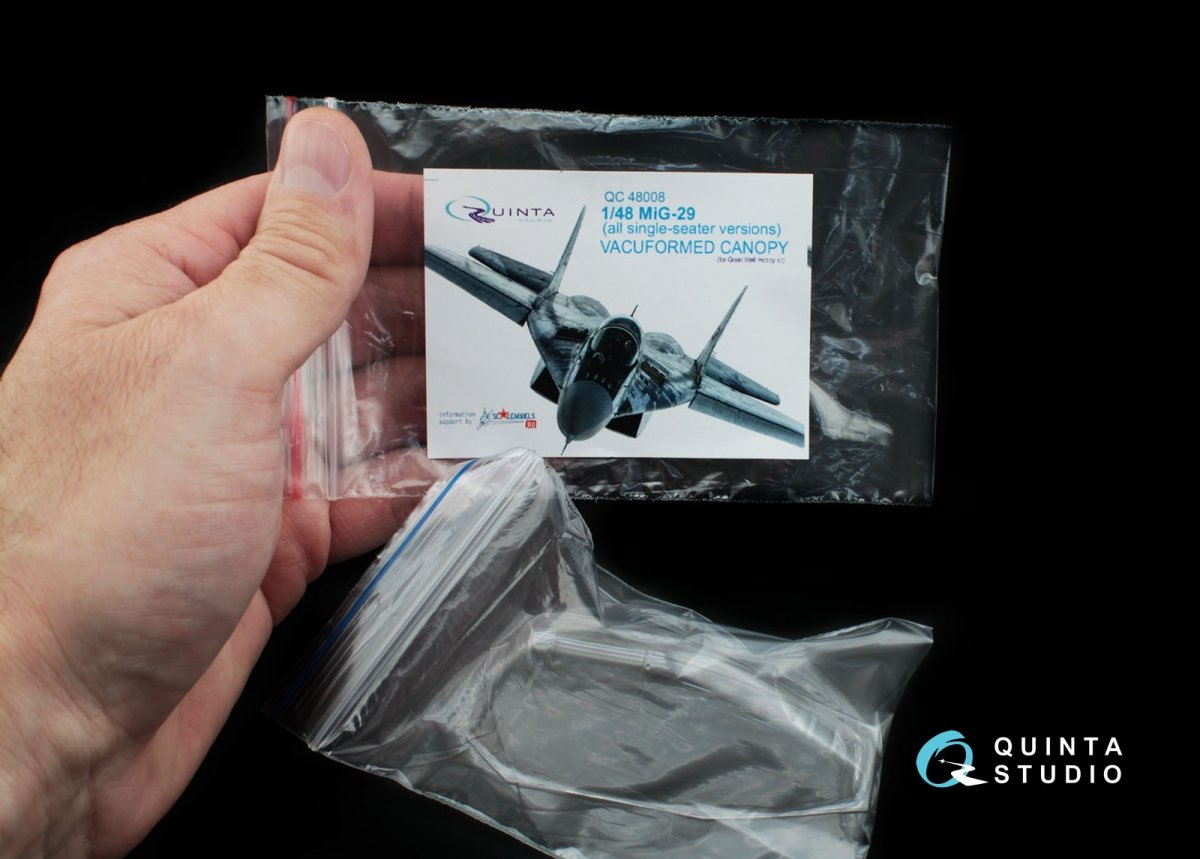 Verrière transparente thermoformée Quinta Studio QC48008 MiG-29 (toutes versions monoplaces) (pour maquettes GWH) 1/48 – image 5