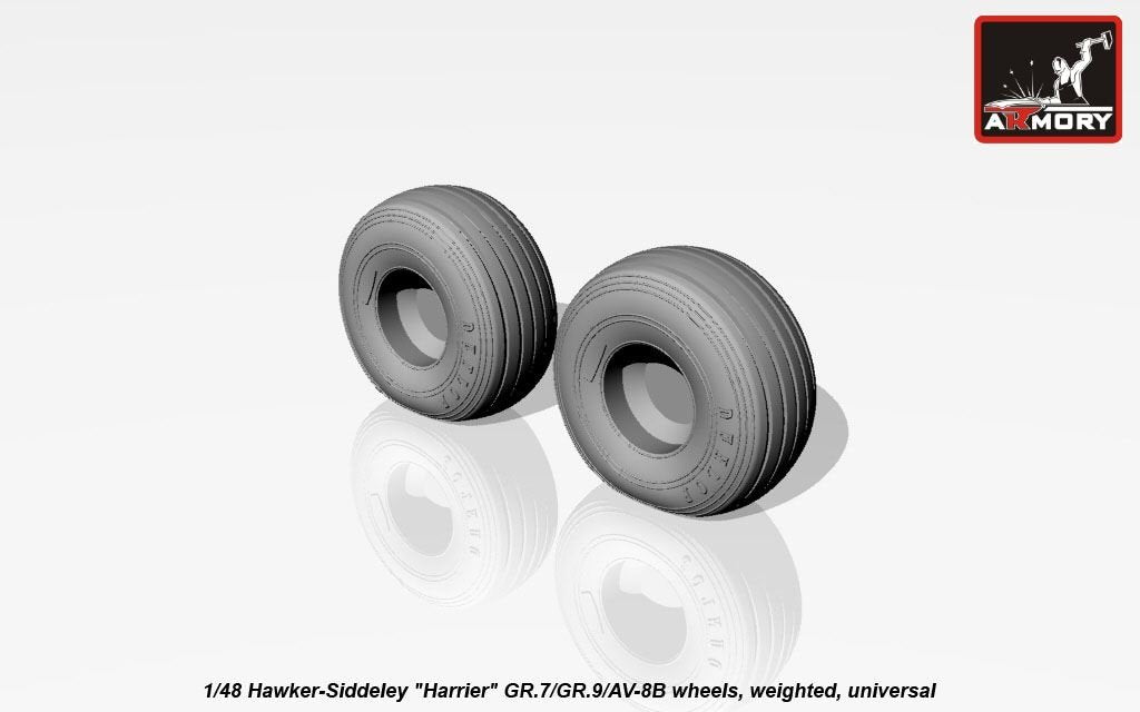 Roues avec pneus lestés pour Hawker-Siddeley Harrier GR.7/GR.9/AV-8B (Armory Models AW48405) à l&amp;#39;échelle 1/48 – image 9