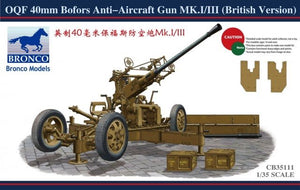 Bronco CB35111 Canon antiaérien Bofors 40 mm Mk.I/III (version britannique) (1/35)
