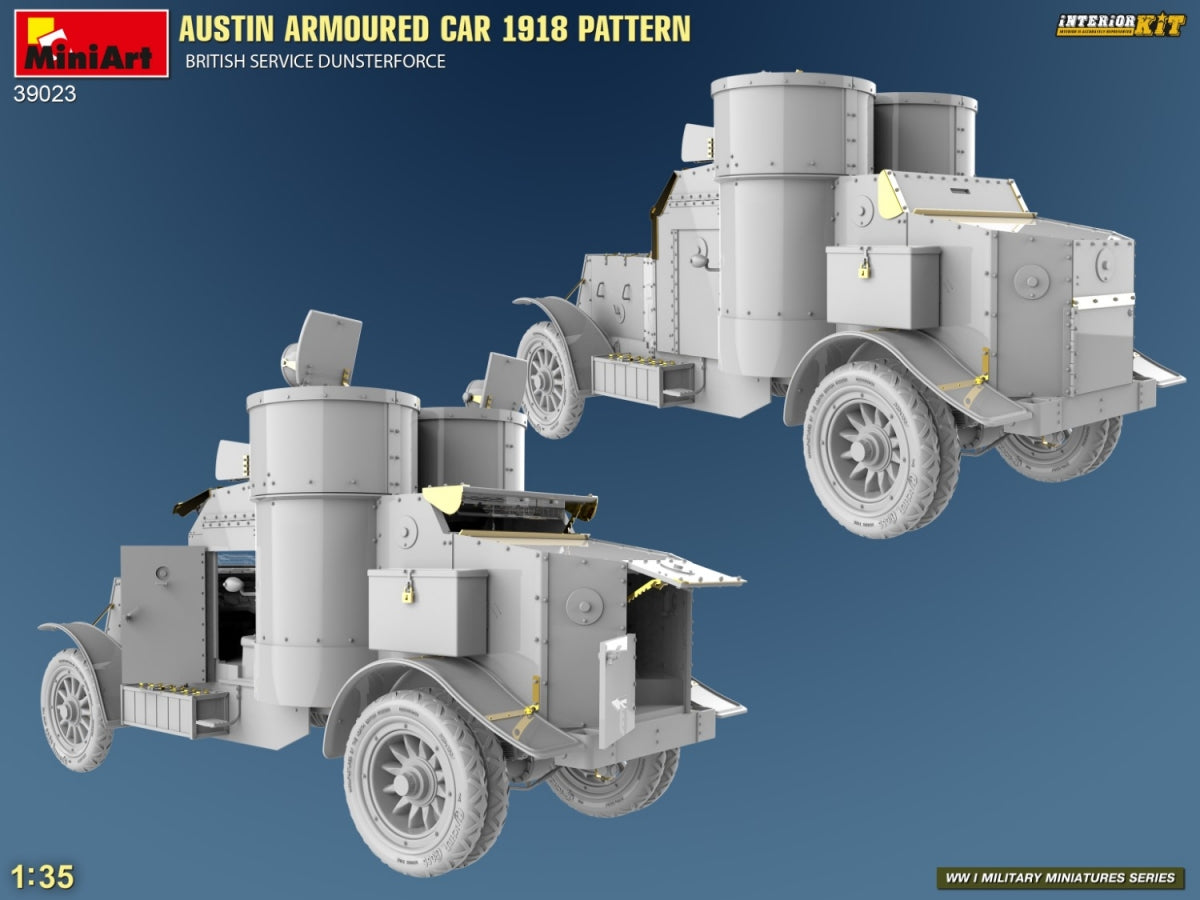 Miniart 39023 AUSTIN ARMOURED CAR 1918 PATTERN. BRITISH SERVICE DUNSTERFORCE. INTERIOR KIT 1/35 – zdjęcie 3