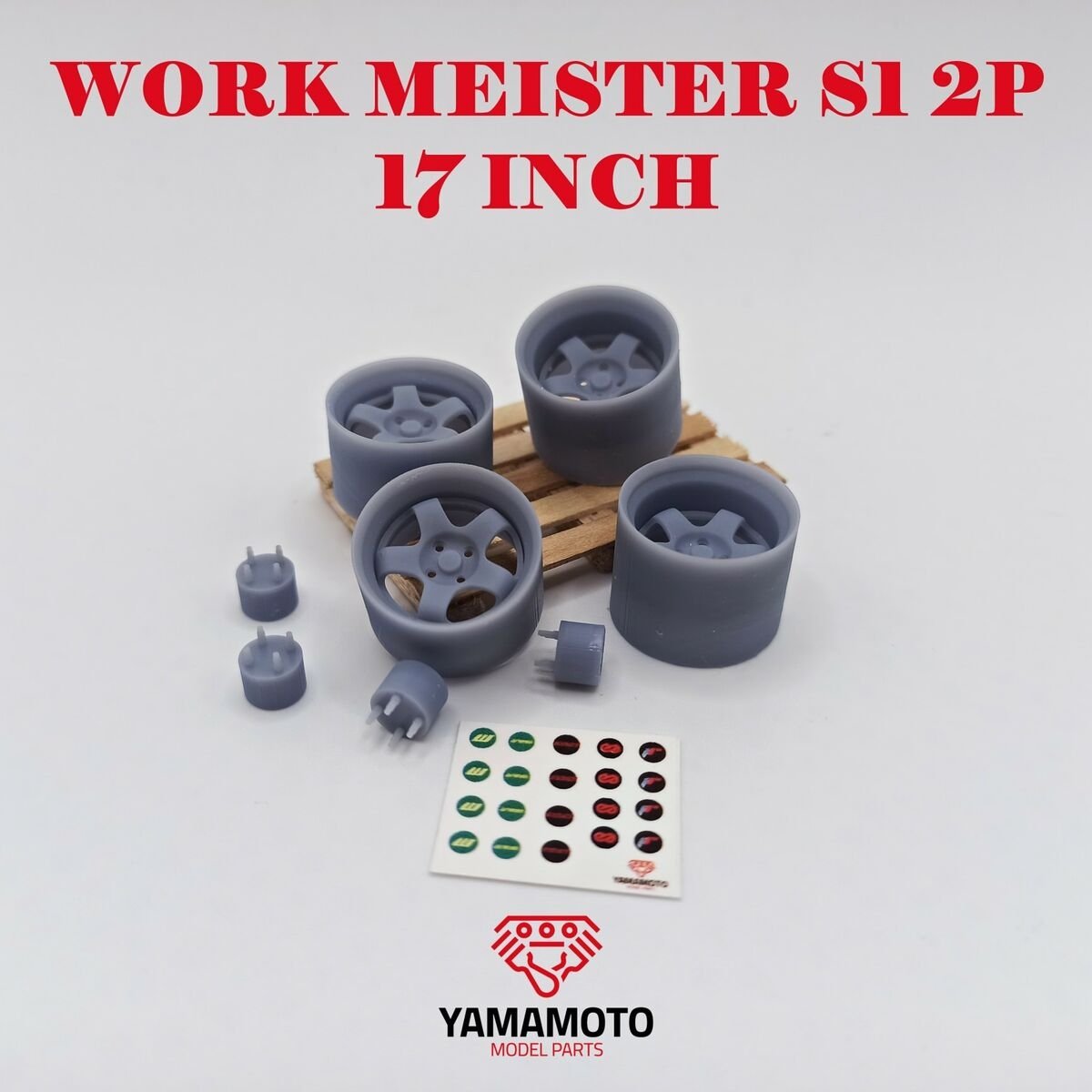Yamamoto Model Parts YMPRIM5 Work Meister S1 2P 17&amp;quot; 4 Nuts 1/24