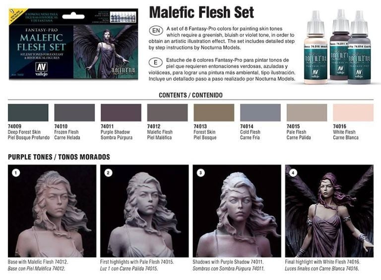 Vallejo 74102 Model Color Set Fantasy Pro Malefic Flesh 8x17 ml – image 3
