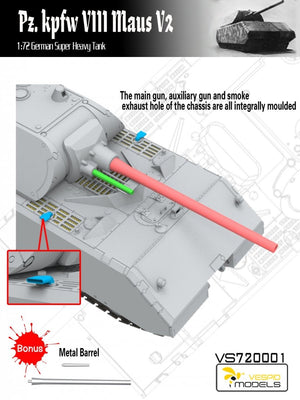 Vespid Models VS720001 Pz.Kpfw. VIII Maus V2 German Super Heavy Tank 1/72 – Bild 4