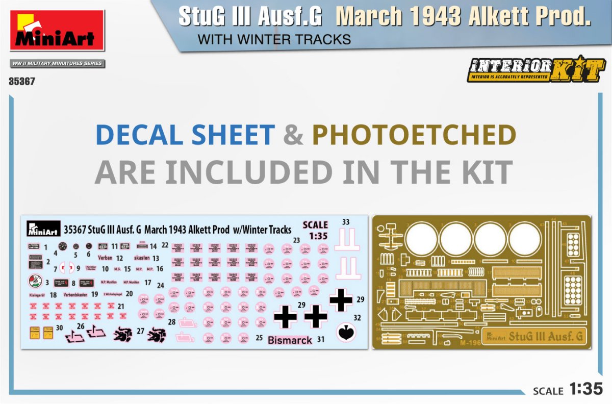 Mini Art 35367 StuG III Ausf. G March 1943 Alkett Prod. WITH WINTER TRACKS. INTERIOR KIT 1/35 – immagine 10