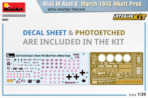Mini Art 35367 StuG III Ausf. G March 1943 Alkett Prod. WITH WINTER TRACKS. INTERIOR KIT 1/35 – immagine 10