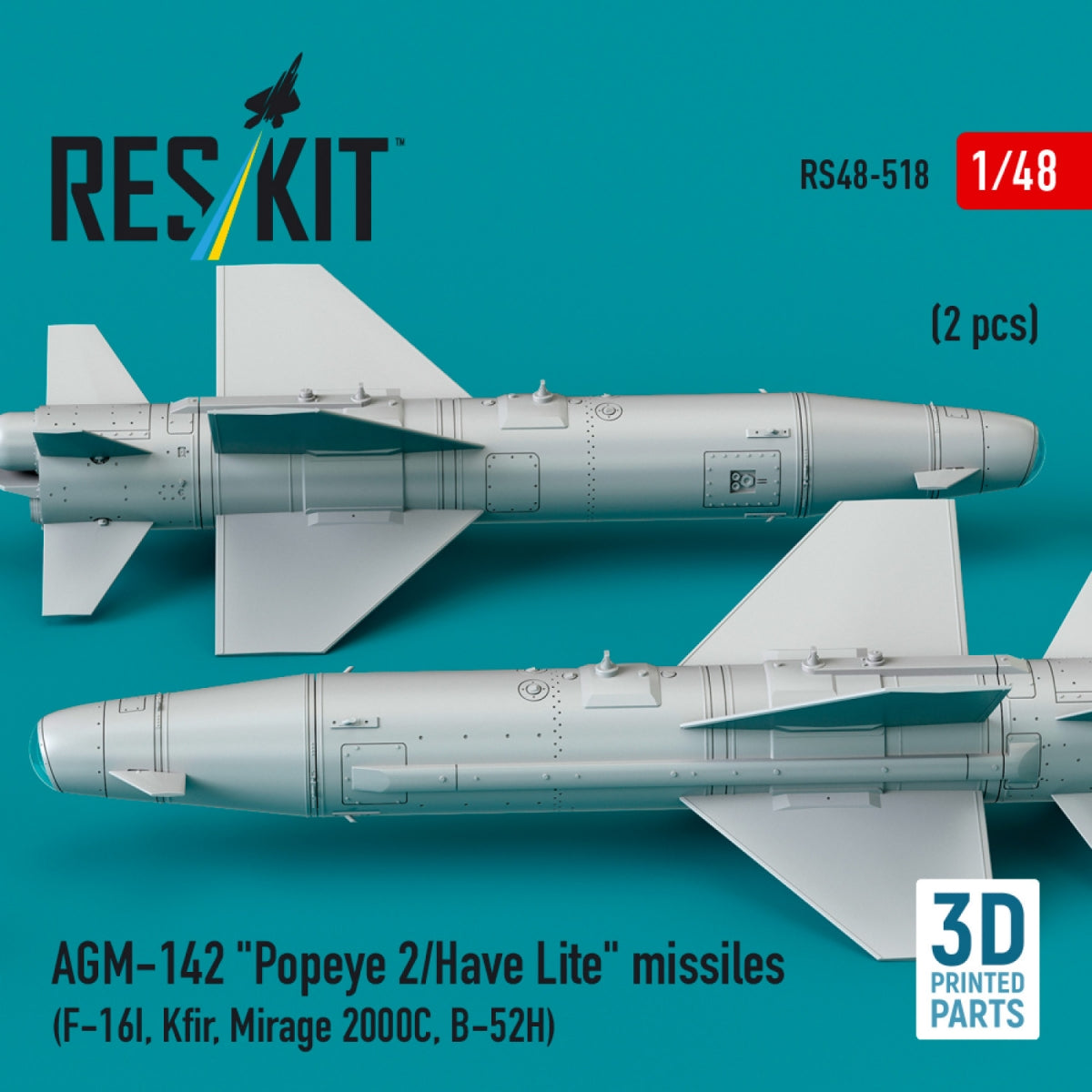 RESKIT RS48-0518 AGM-142 &amp;quot;Popeye 2/Have Lite&amp;quot; missiles (2 pcs) (3D Printed) 1/48 – Bild 3