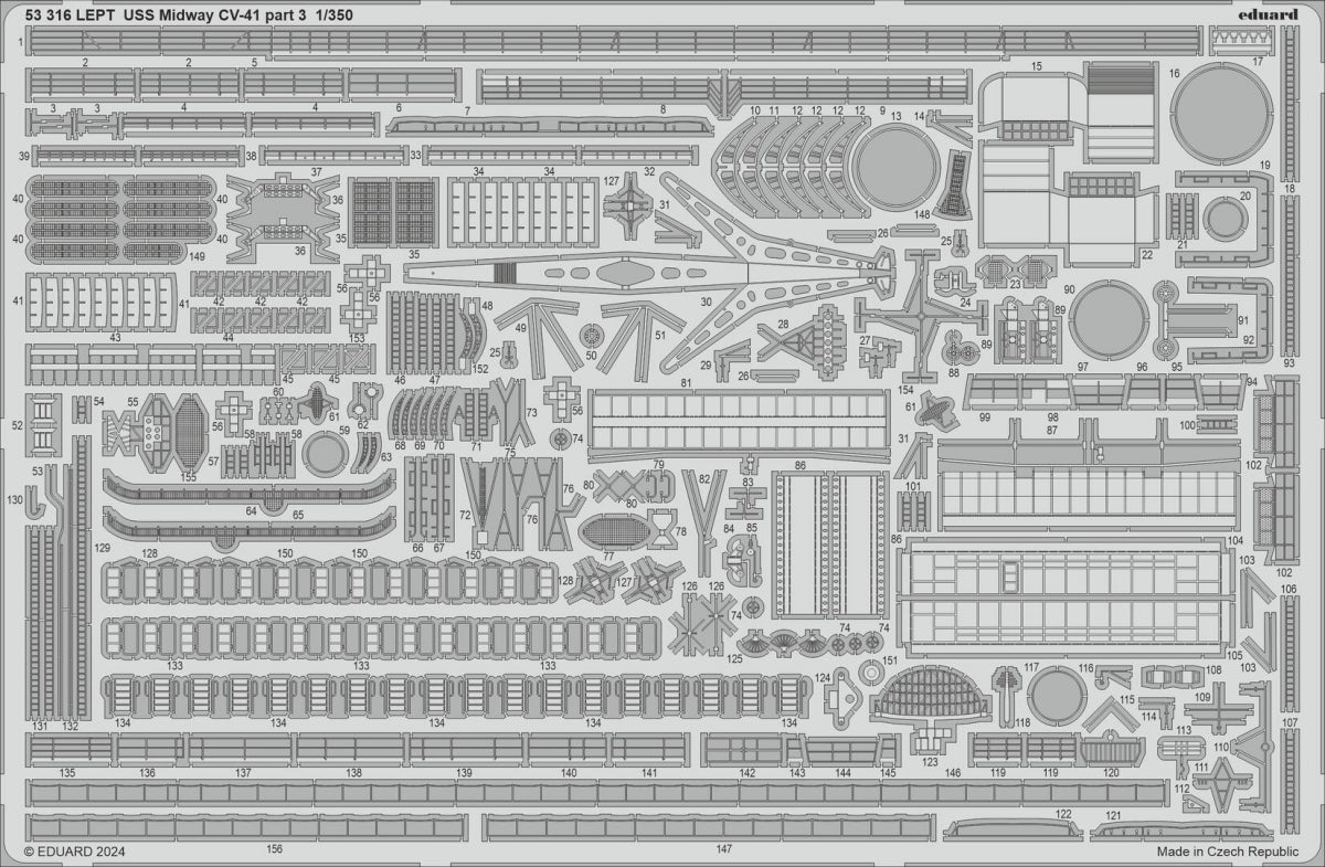 Eduard 53316 USS Midway CV-41 partie 3 TRUMPETER 1/350