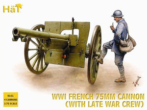 Hat 8161 WWI French 75mm Gun with Late War Crew 1/72