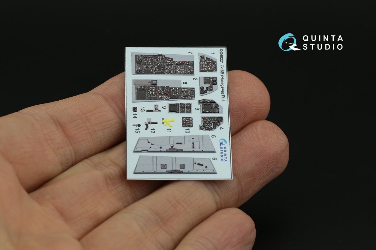 Quinta Studio QD48221 F-16B 3D-Printed &amp;amp; coloured Interior on decal paper (Hasegawa) 1/48 – Bild 8