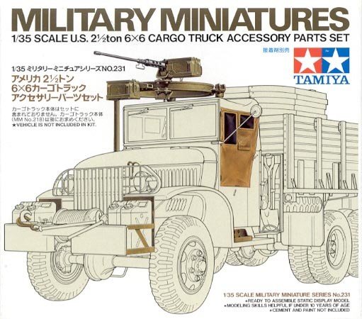 Tamiya 35231 U.S. 2 -Ton 6x6 Cargo Truck Accessory Parts Set 1/35