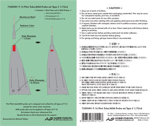 HobbyDecal MT72005V1 F-16 Pitot tube set Type 2 1/72 – imagen 2