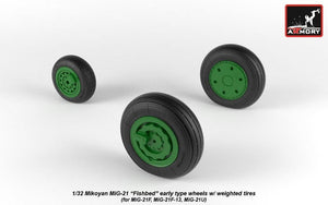 Armory Models AW32009 Mikoyan MiG-21 Fishbed wheels w/ weighted tires, early 1/32 – imagen 4