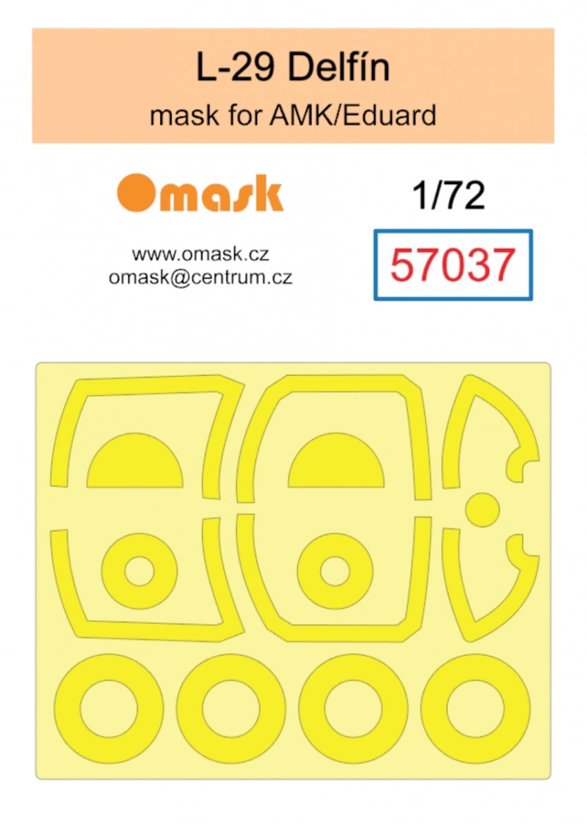 Omask 57037 L-29 Dolphin mask (for AMK / Eduard) 1/72