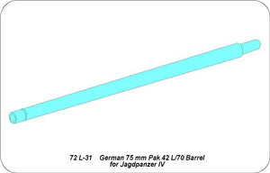 Aber 72L-31 Lufa Pak 40L/70 do niemieckiego działa pancernego Jagdpanzer IV / German 75mm Pak 40L/70 gun barrel for Jagdpanzer IV 1/72 – Bild 4