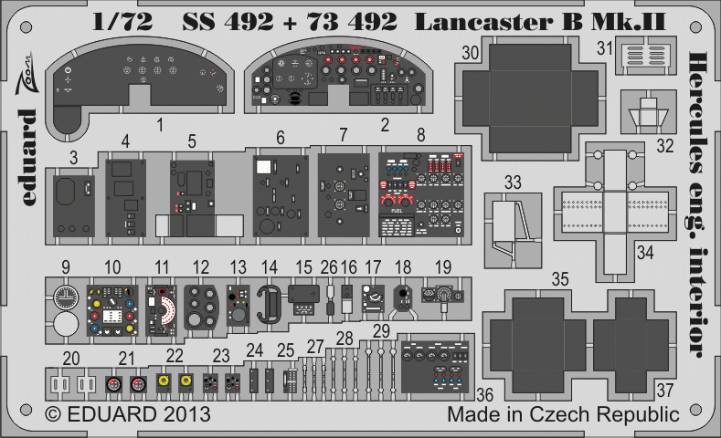 Eduard SS492 Lancaster B Mk. II interior S. A. 1/72 AIRFIX