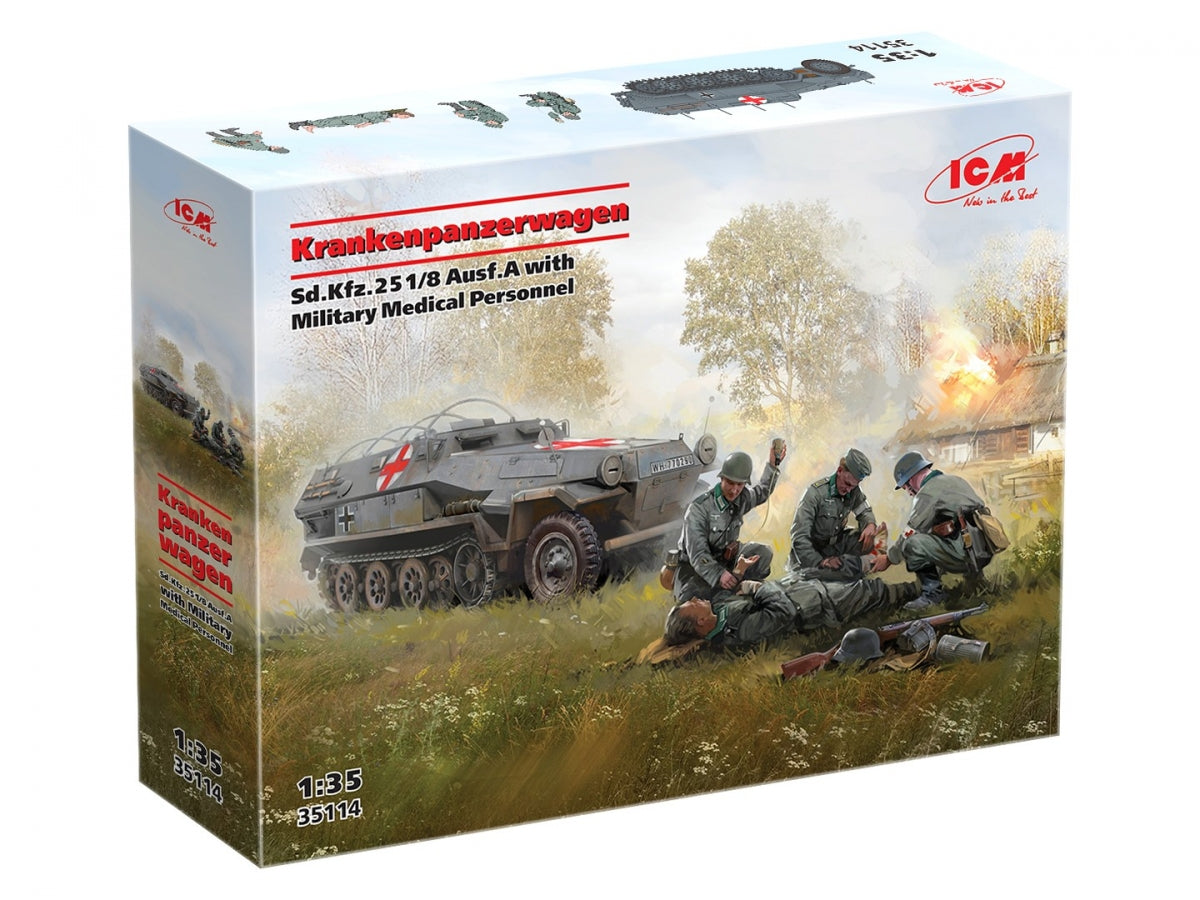 ICM 35114 Krankenpanzerwagen Sd.Kfz.251/8 Ausf.A Ambulance allemande de la Seconde Guerre mondiale avec personnel médical militaire 1/35 – image 2