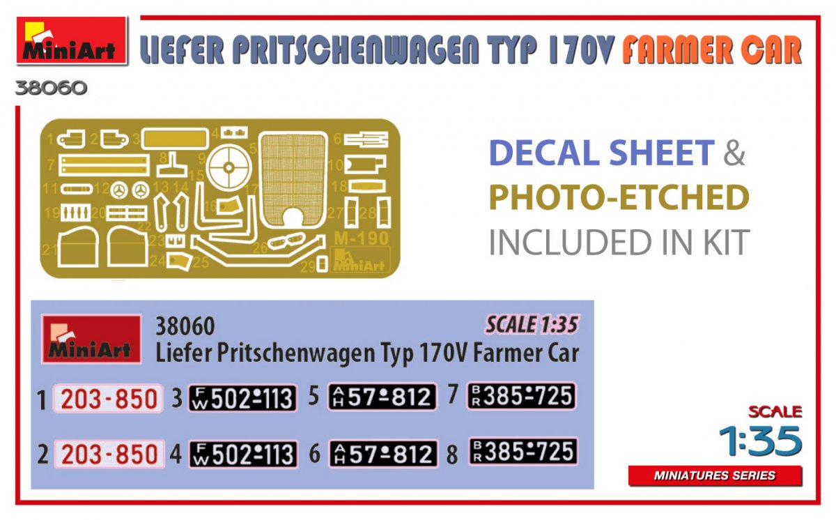 MiniArt 38060 LIEFER PRITSCHENWAGEN TYP 170V FARMER CAR 1/35 – immagine 2