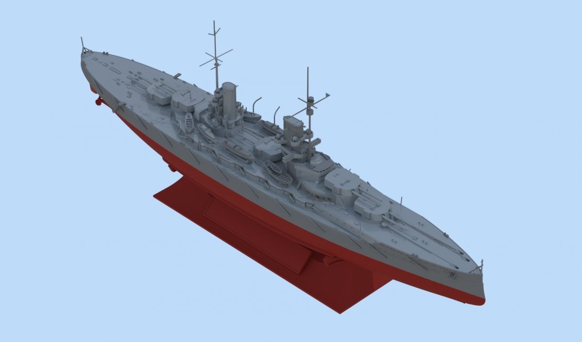 ICM S015 (Coque complète OU ligne de flottaison), Cuirassé allemand de la Première Guerre mondiale Großer Kurfürst 1/700 – image 2
