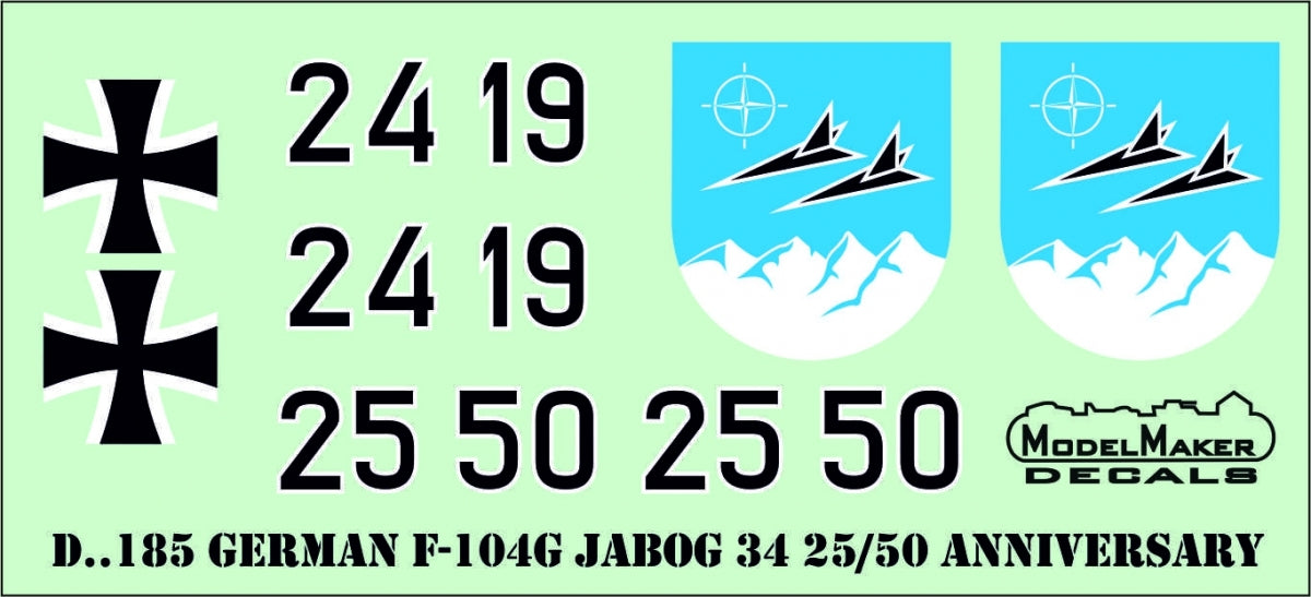 ModelMaker Decals D48185 F-104 German JaboG 34 25/50 Aniversary 1/48 – imagen 2