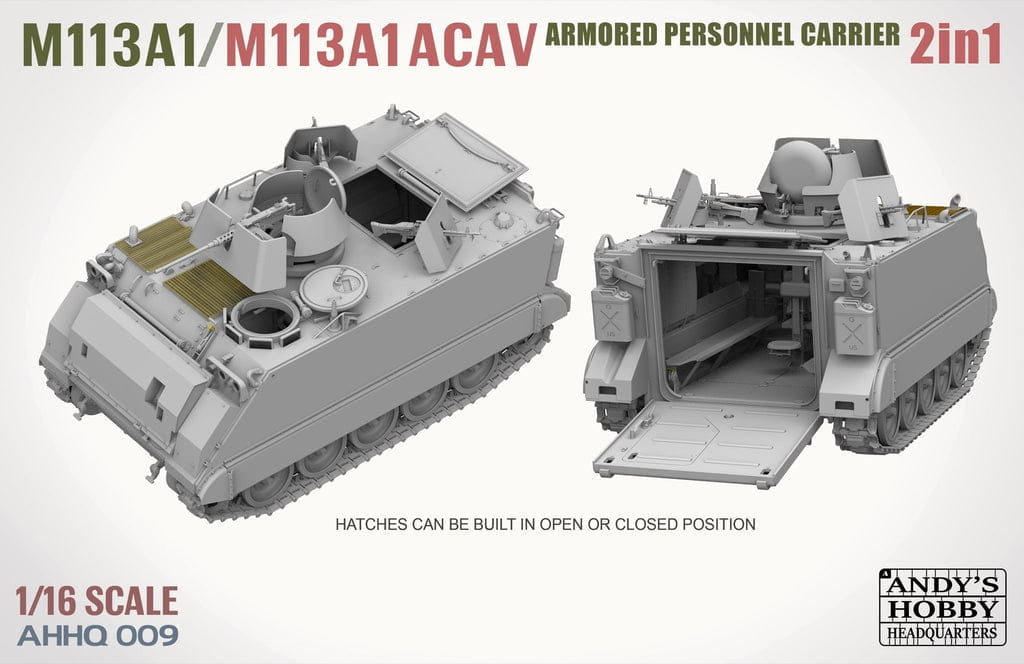 Andy&amp;#39;s Hobby Headquarters AHHQ-009 M113A1 / M113A1 ACAV 2 in 1 Kit 1/16 – Bild 2