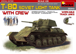 Miniart 35243 T-80 CHAR LÉGER SOVIÉTIQUE AVEC ÉQUIPAGE. ÉDITION SPÉCIALE (1/35)