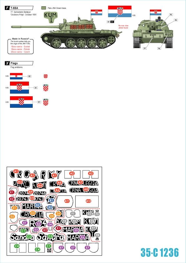 Star Decals 35-C1236 T-55A. First war years 1991-92 1/35 – imagen 2