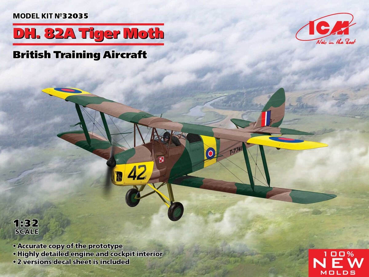ICM 32035 DH.82 Tiger Moth British Training Aircraft 1/32 – zdjęcie 2