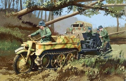 Dragon 6446 Sd.Kfz.2 Kettenkrad Late Production 3.7cm PaK 36 w/Crew Premium Edition 1/35