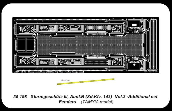 Aber 35198 German anti-tank self proppeled gun Sturmgeschütz III, Ausf.B (Sd.Kfz. 142) - vol. 2 - additional set - fenders 1/35 – Bild 4