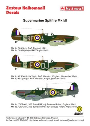 Techmod 48001 - Supermarine Spitfire Mk I/IIB 1/48 – immagine 2