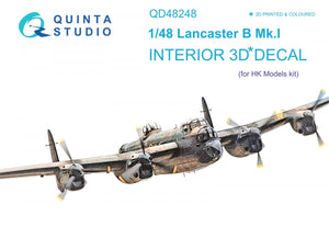 Intérieur imprimé en 3D et coloré sur papier décalcomanie Quinta Studio QD48248 Lancaster B Mk.I (HK Models) 1/48