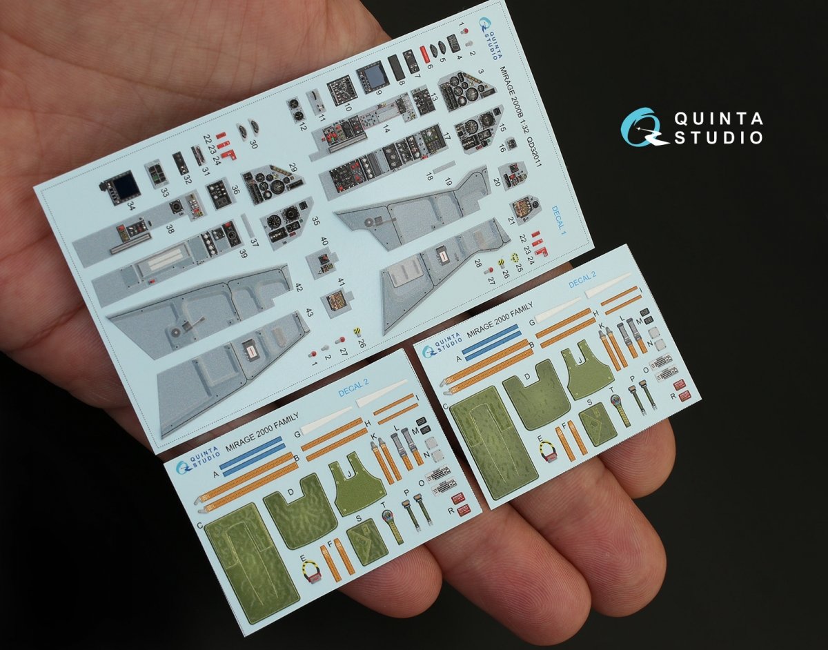 Quinta Studio QD32011 Mirage 2000B 3D-Printed &amp;amp; coloured Interior on decal paper (for Kitty Hawk kit) 1/32 – imagen 4